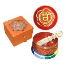 Load image into Gallery viewer, Brass Chakra Singing Bowl - Large